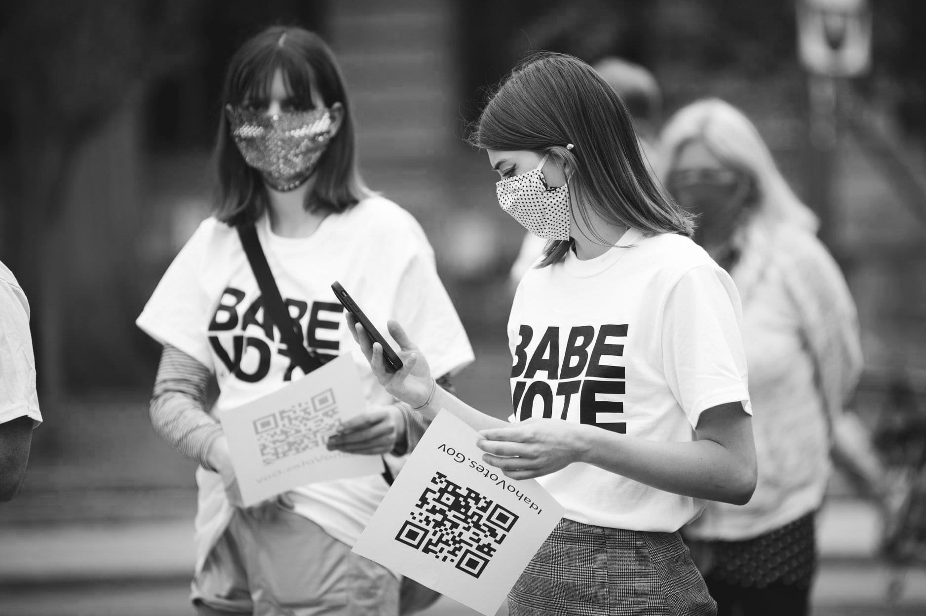 BABE VOTE Volunteers Registering Voters at a Healthcare Workers' Rally