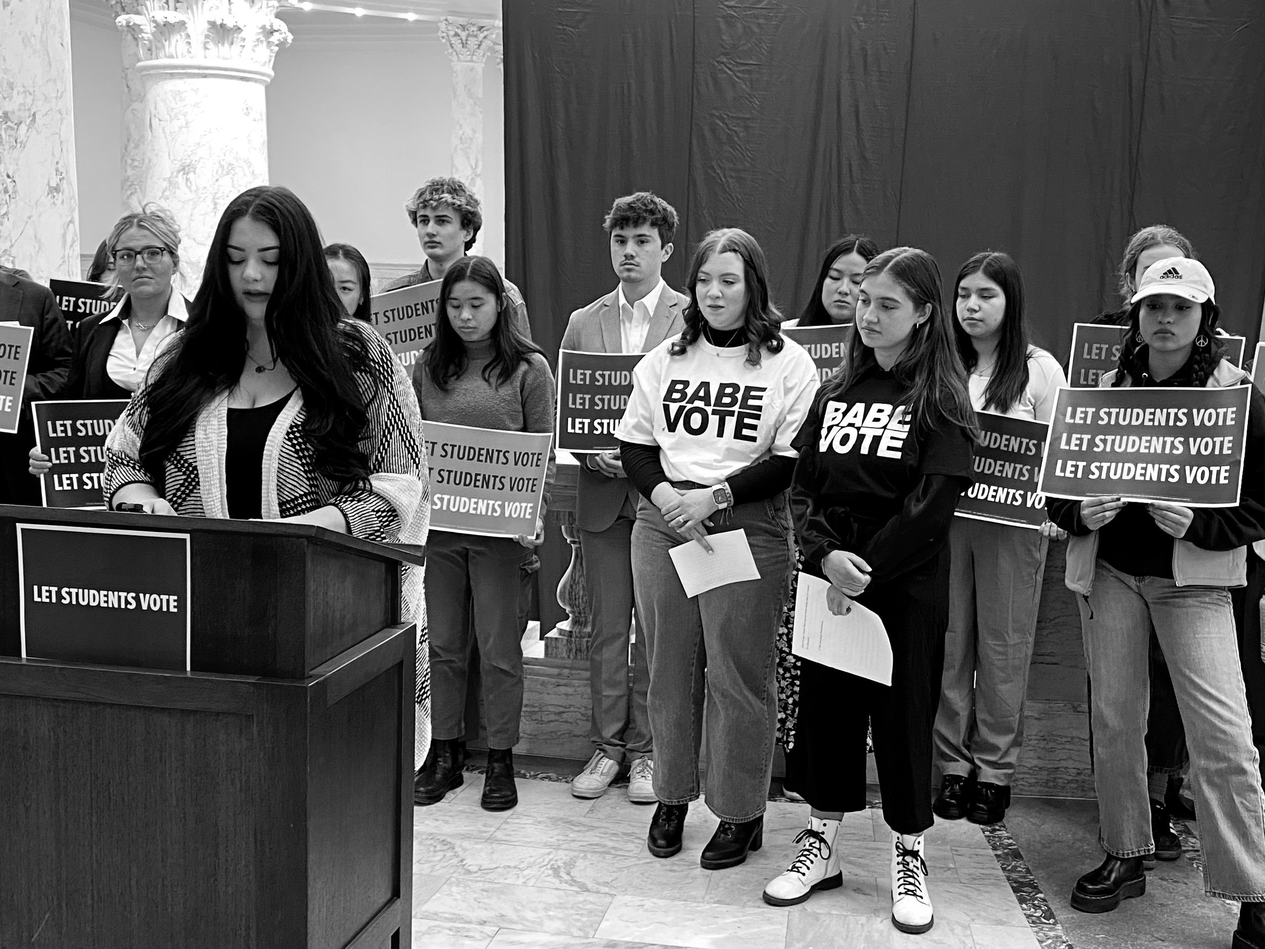 BABE VOTE Volunteers Spoke Out Against Voter Suppression Bill