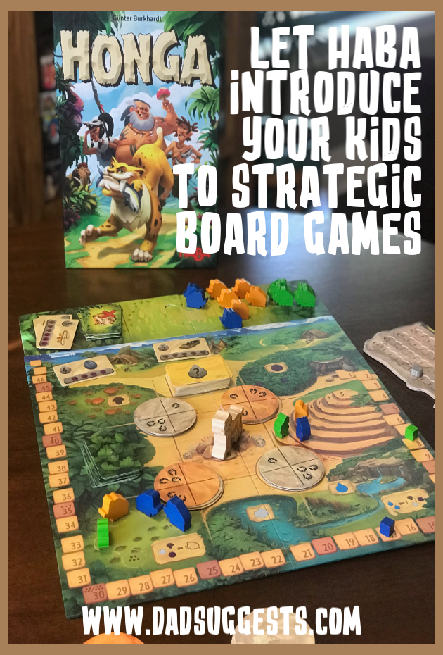 HABA has made a board game that bridges the gap between early kids games and more strategic adult board games. Honga is perfect for working on strategy and planning with your kids - and the wooden components from HABA are always top notch. #boardgames #kidsgames #familygames #familyboardgames #haba #strategygames #dadsuggests
