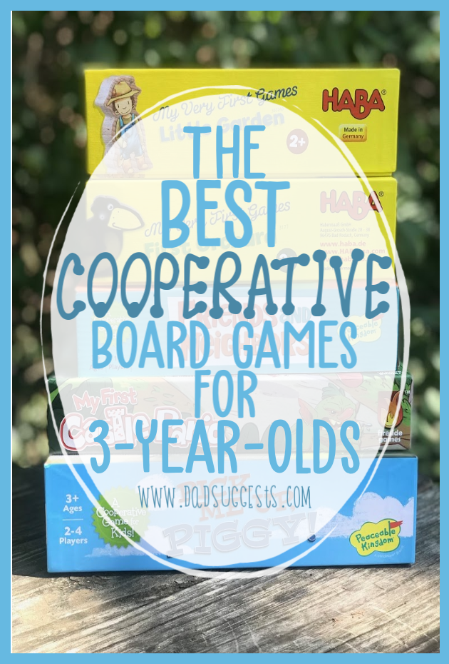 Cooperative Board Games are a great way to introduce your child to family game night - and to keep the focus of playing on having fun. These are the best cooperative board games for 3-year-olds. #boardgames #cooperativegames #kidsgames #familygamenight #toddlergames #dadsuggests