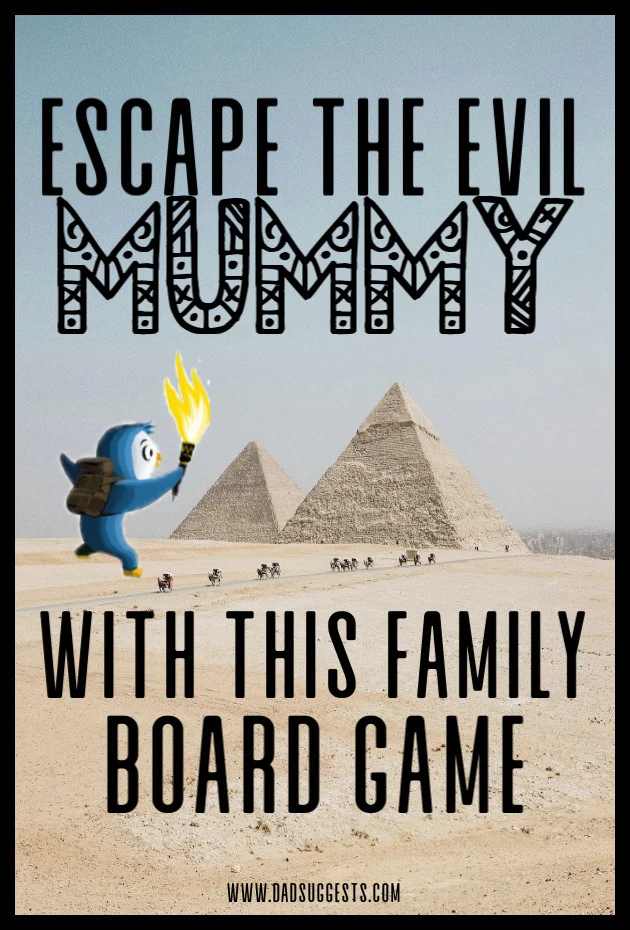 Pyramid of Pengqueen is a family board game unlike anything we’ve played before. One player is an evil mummy trying to catch the rest of the adventurers, and it makes a very imaginative addition to family game night. #familygamenight #boardgames #kidsgames #familyboardgames #tabletopgames #kidsactivities #dadsuggests