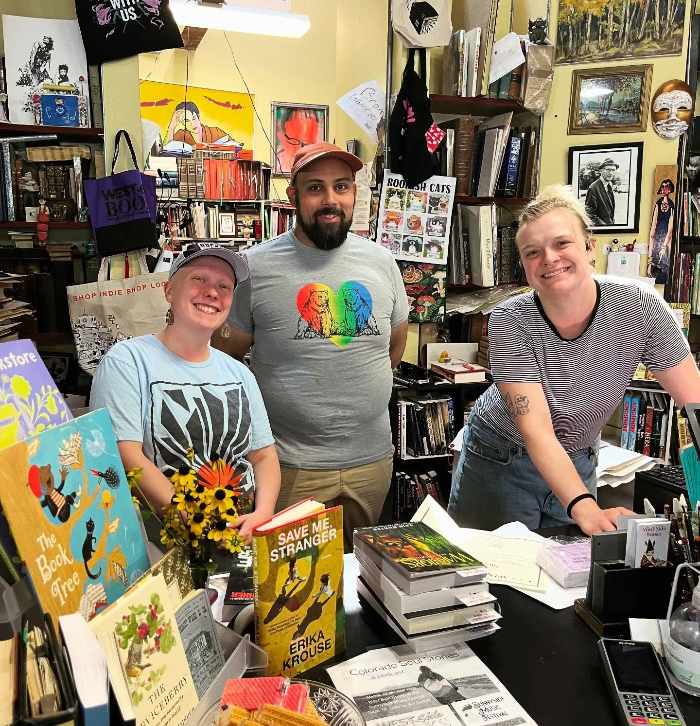 I visited @westsidebooksdenver and it was amazing. 5 stars. Super nice staff - everyone I met was really awesome and I learned that at least 2 out of 4 of them have Studio Ghibli tattoos so we&rsquo;re basically best friends. 

As always I got a few 
