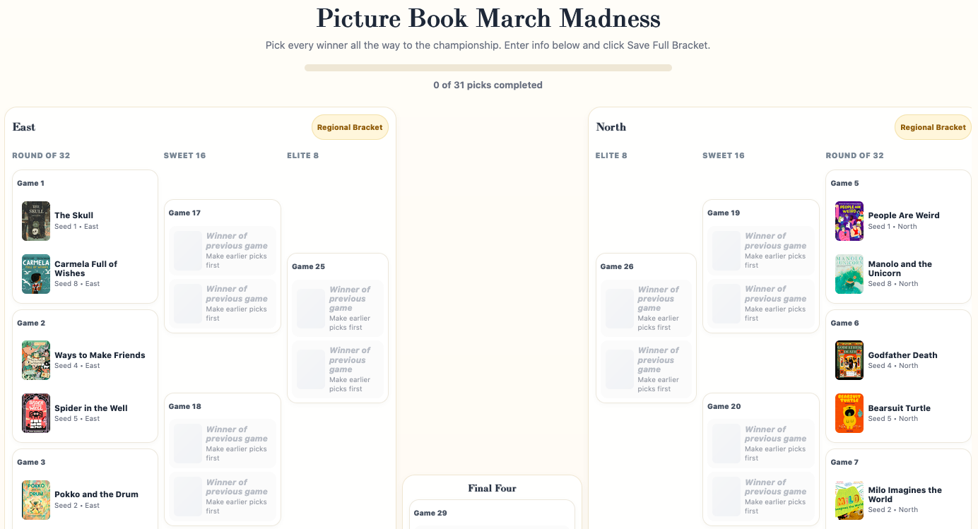 The 2026 Dad Suggests Picture Book Bracket