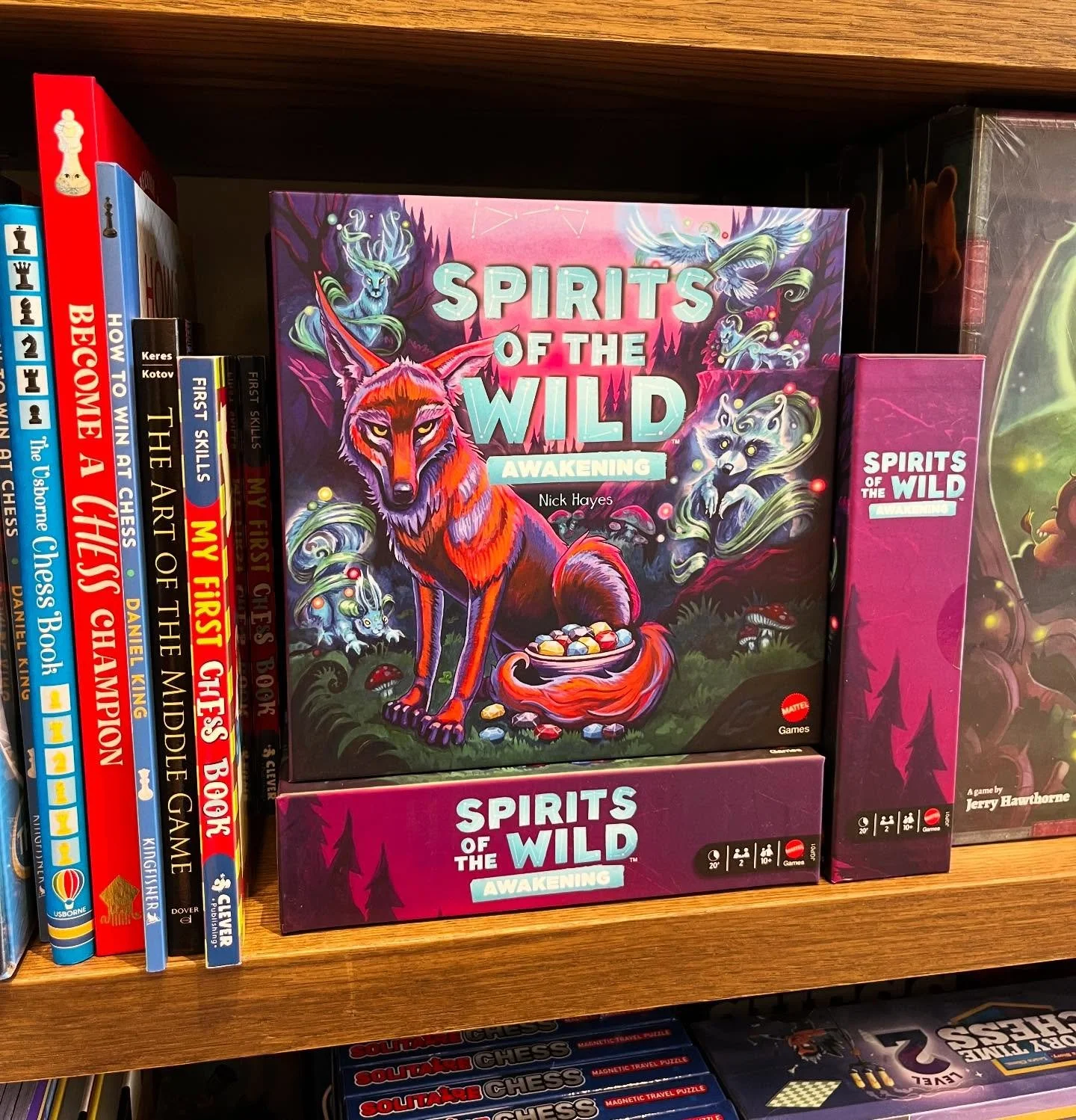 A few of the new board games on our shelves at the store. I am SO excited Spirits of the Wild is back in print 🥳 - even if it&rsquo;s been changed a bit. It has long been one of our very favorite games and it was extremely annoying that it went out 