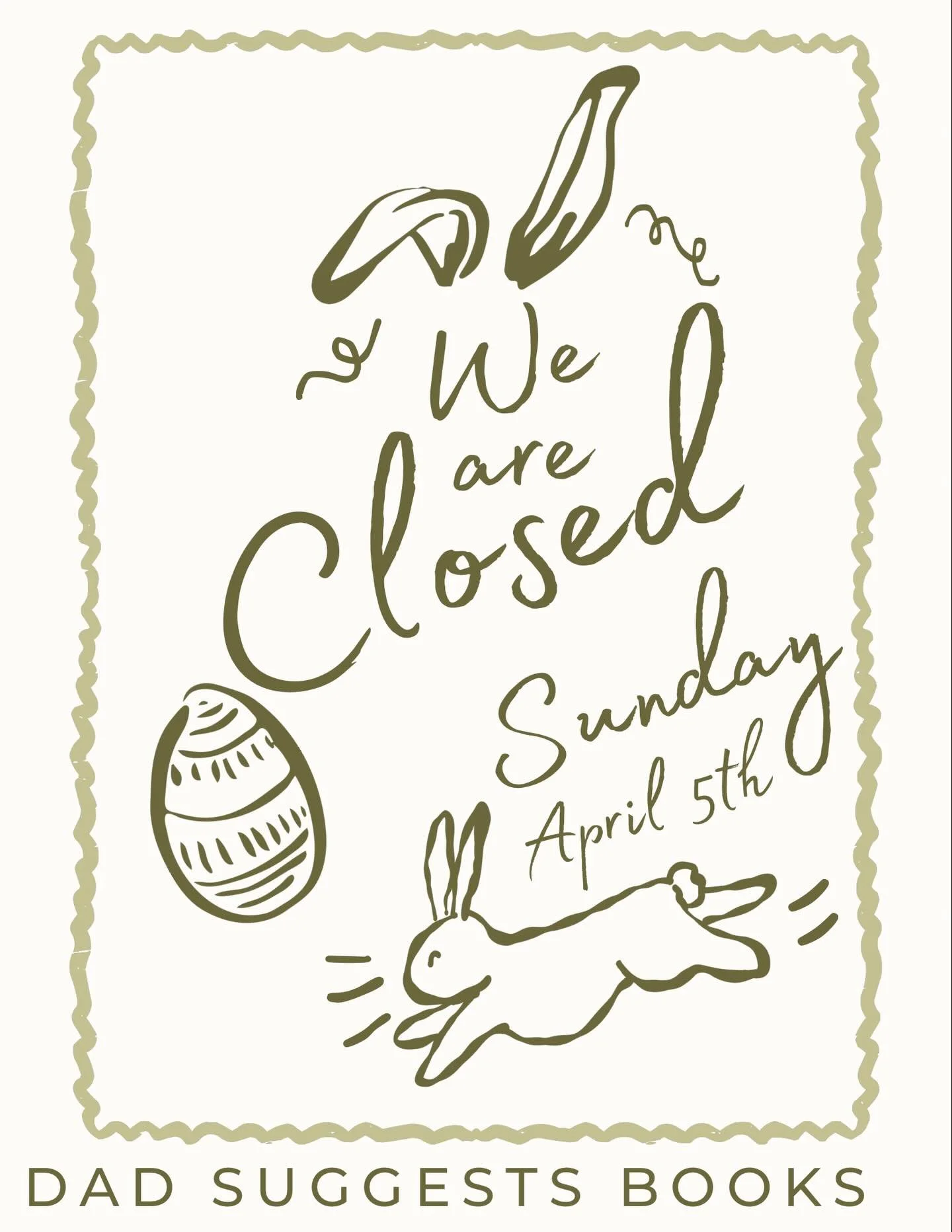 We are going to be closed on Sunday the 5th for Easter! 🐰🐣 Enjoy the weekend! Hope you find all the eggs.
