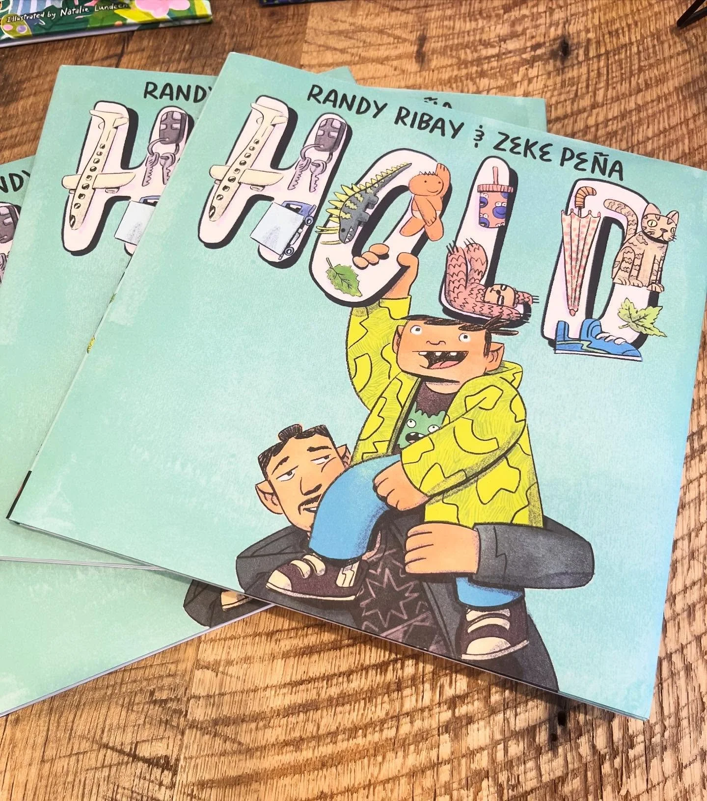 A very big congrats to Randy Ribay @randyribay and local illustrator Zeke Pe&ntilde;a @zpvisual on the book birthday of their new picture book Hold! It&rsquo;s great! Very sweet! 

Gonna have to put this one on the Father&rsquo;s Day table. Little gu