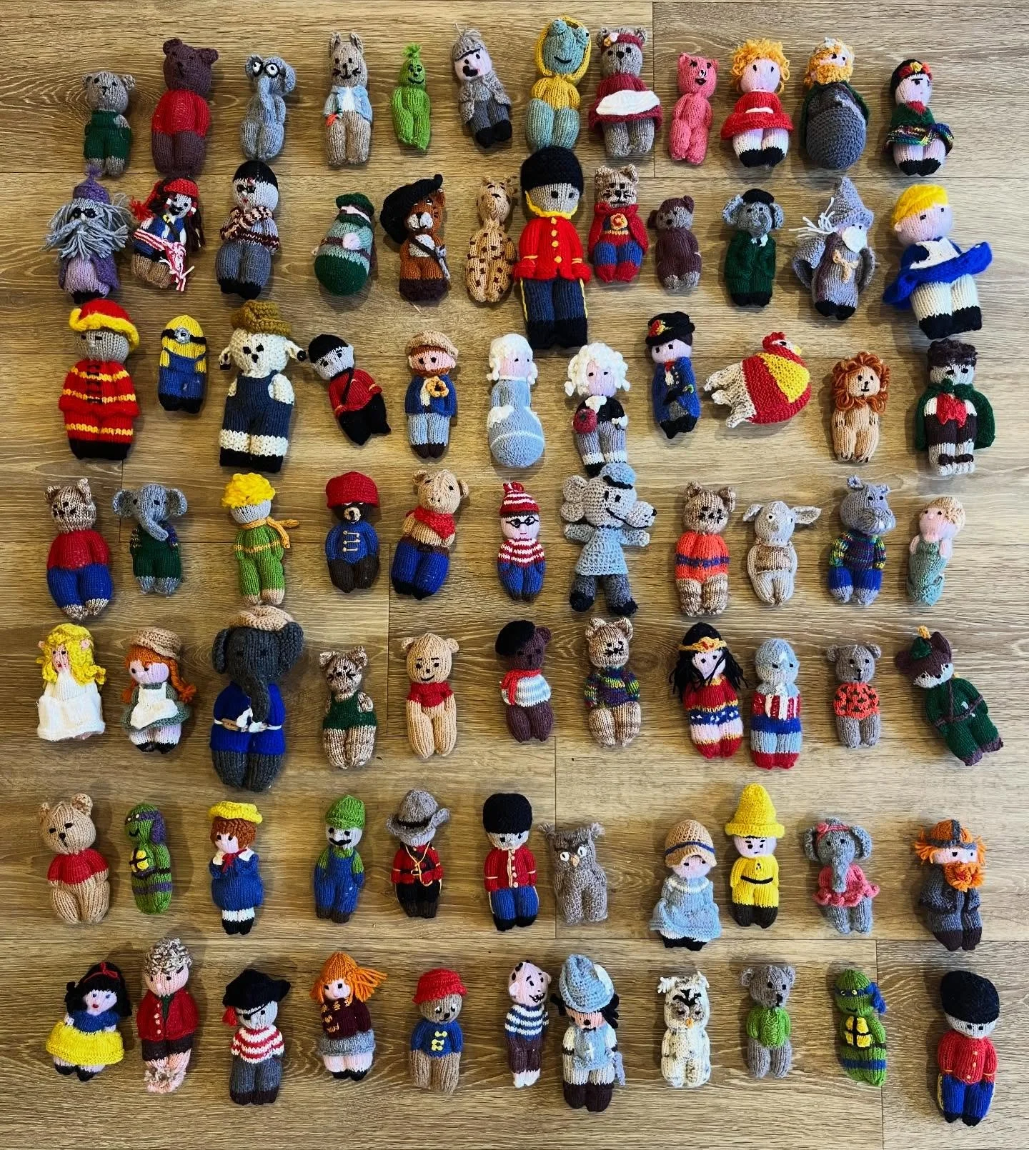 A customer made every single one of these little beauties by hand and donated them to the store to get them into the hands of kids who will love them. How cool are these??!!

How many characters do you recognize? 

If you come in tomorrow on Independ