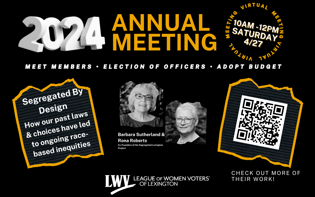LWV of Lexington Annual Member Meeting (VIRTUAL)