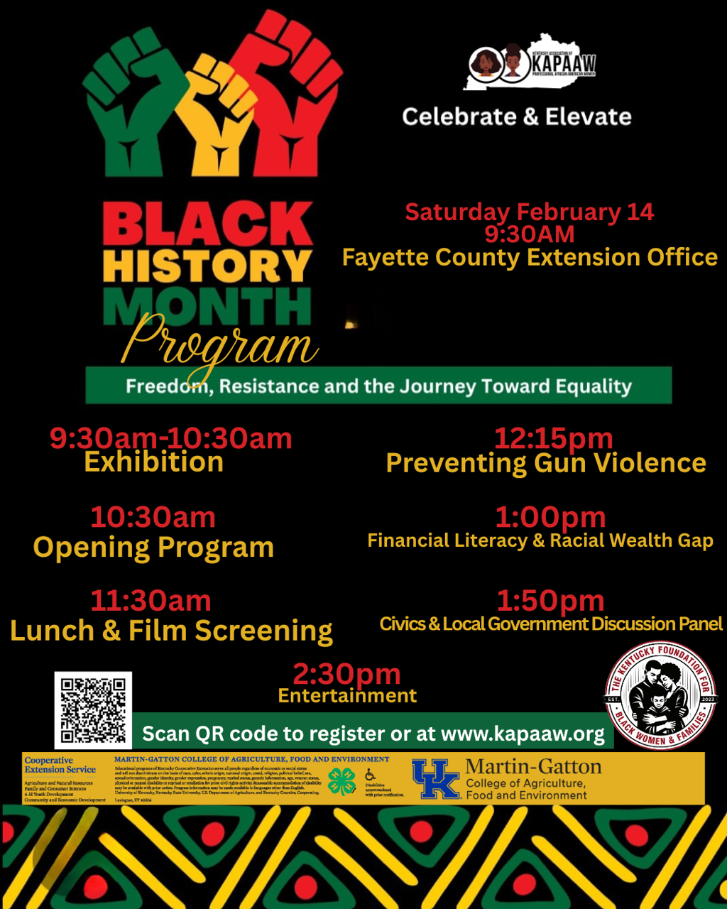 League Table at KAPAAW Black History Month Program