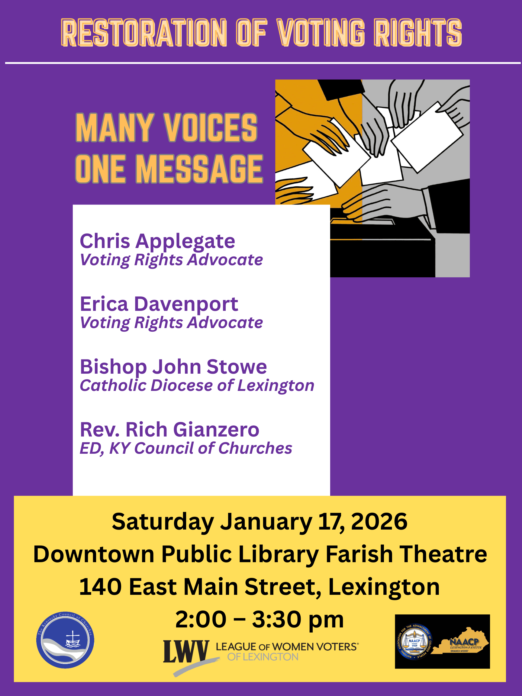 Restoration of Voting Rights Panel Discussion and Community Conversation