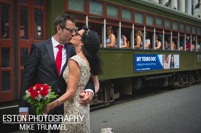 It's not a NOLA wedding without a street car. Props to all the passengers who gave this awesome couple a round of applause. #nikon #nola #nolawedding #nolaweddingshots