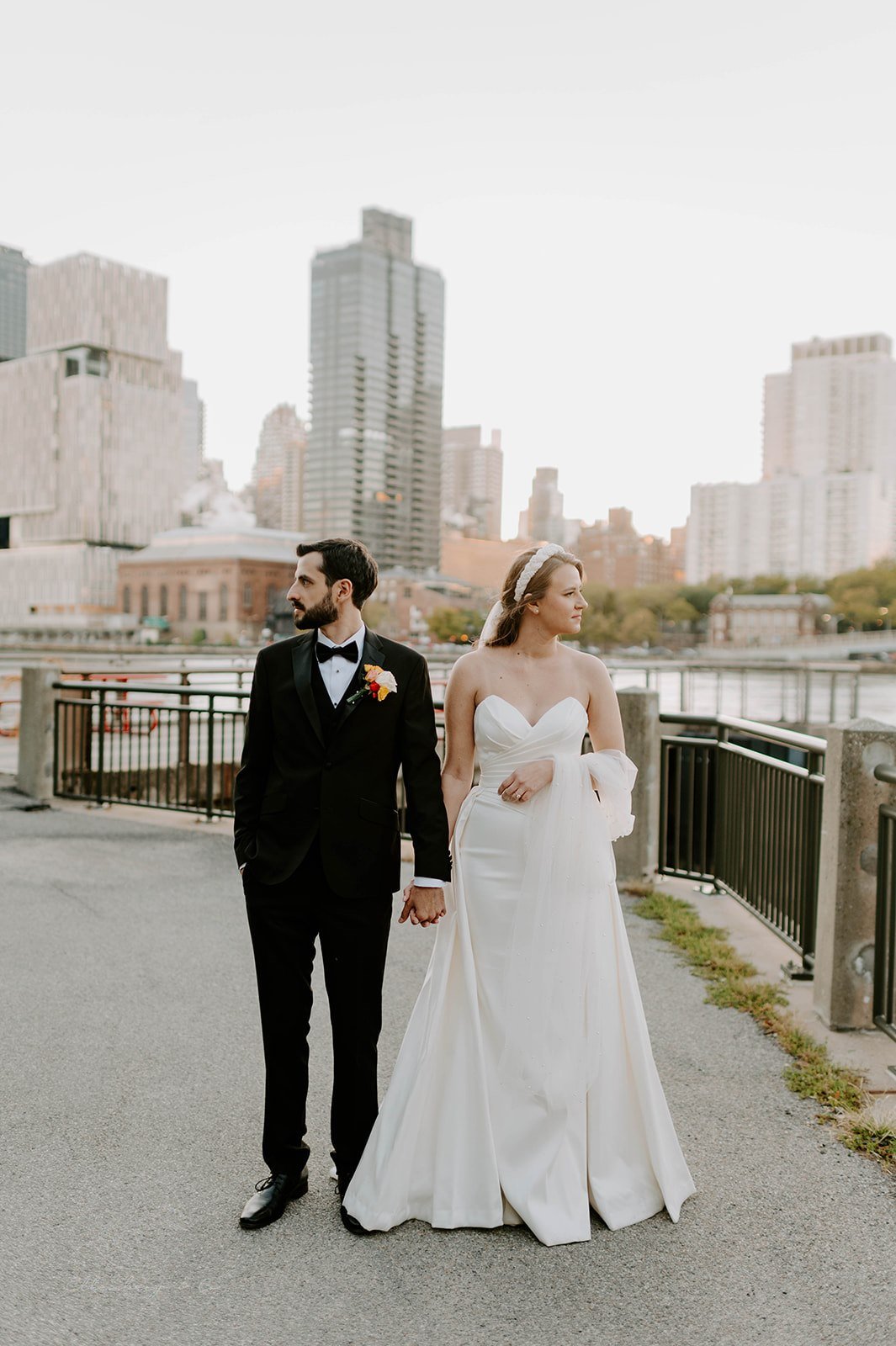  bride and groom portrait in downtown Brooklyn, NY 