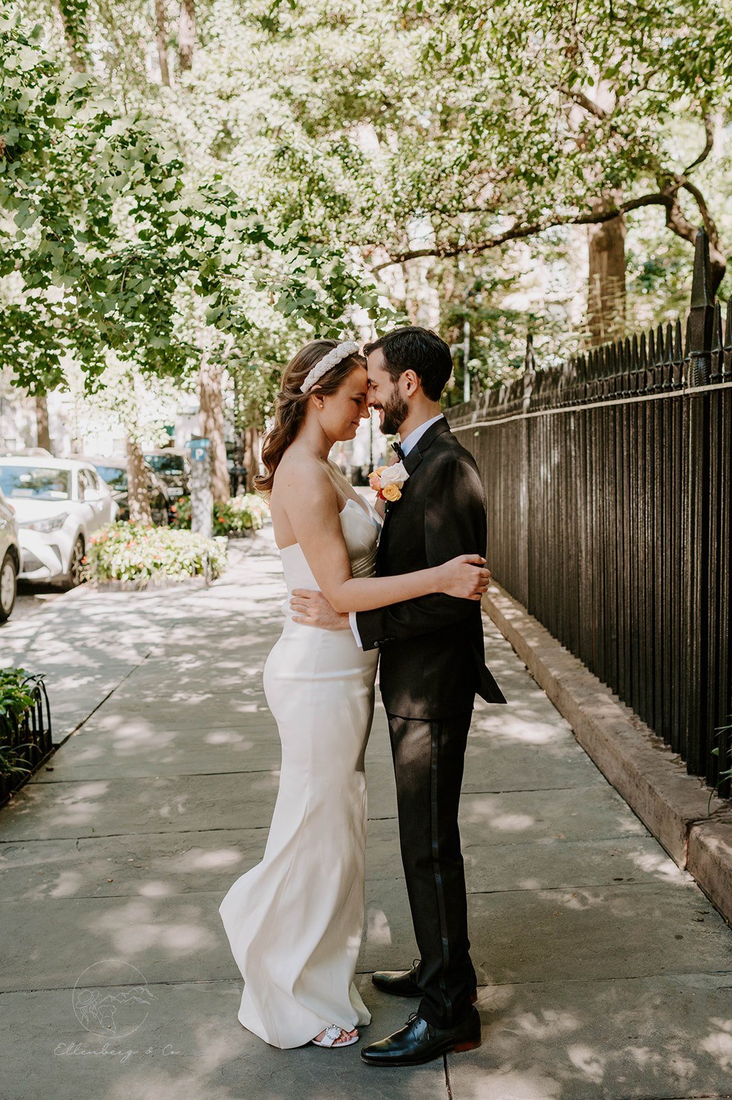  bride and groom portrait in downtown Brooklyn, NY 