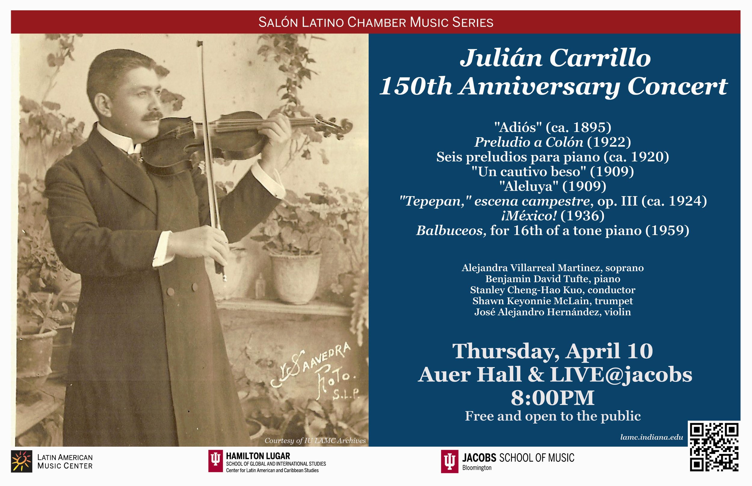 Daniel Cueto performs in Julian Carrillo 150th Anniversary Concert