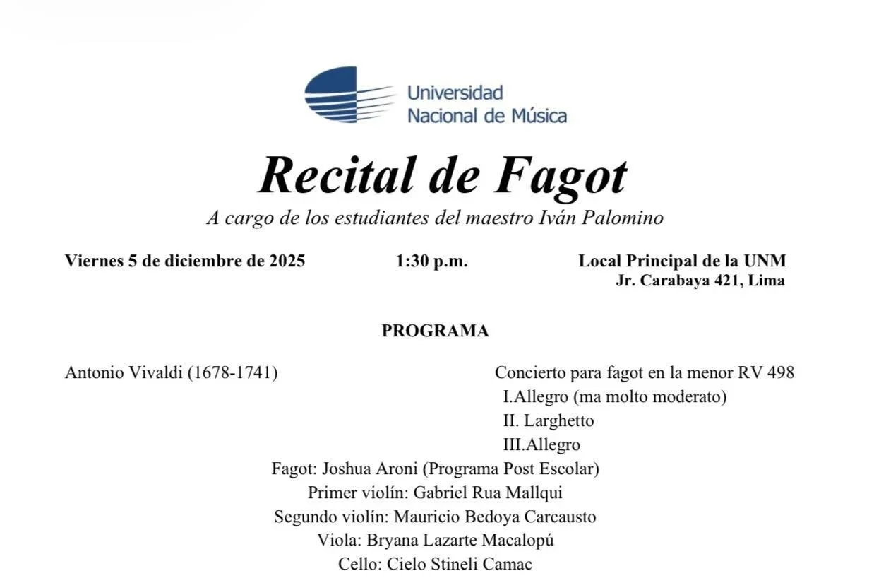 FAGOT PUKLLAY performed at Universidad Nacional de Musica - Peru