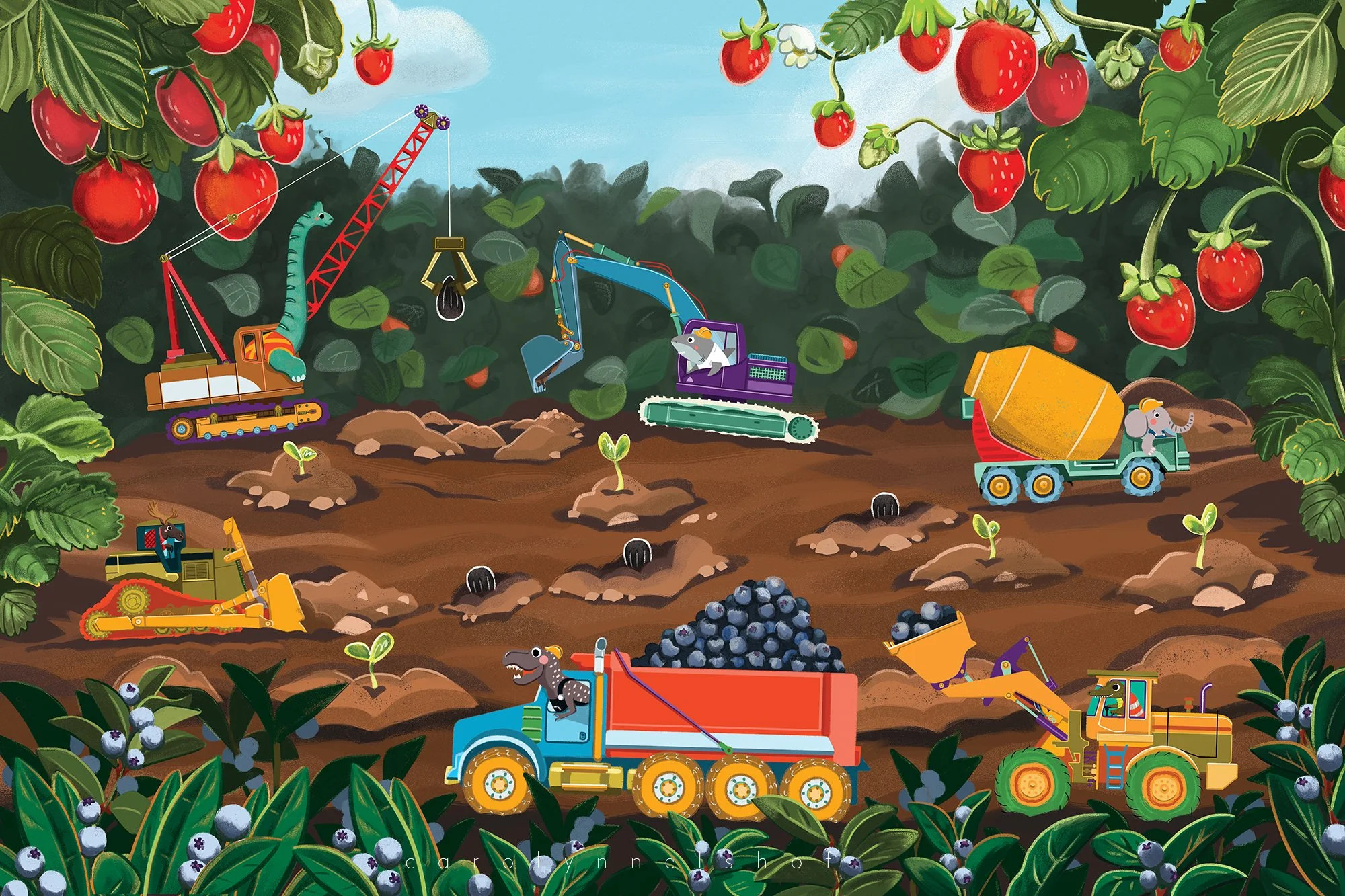 The Berry Garden, 2020. Digital Painting, 24x36" 