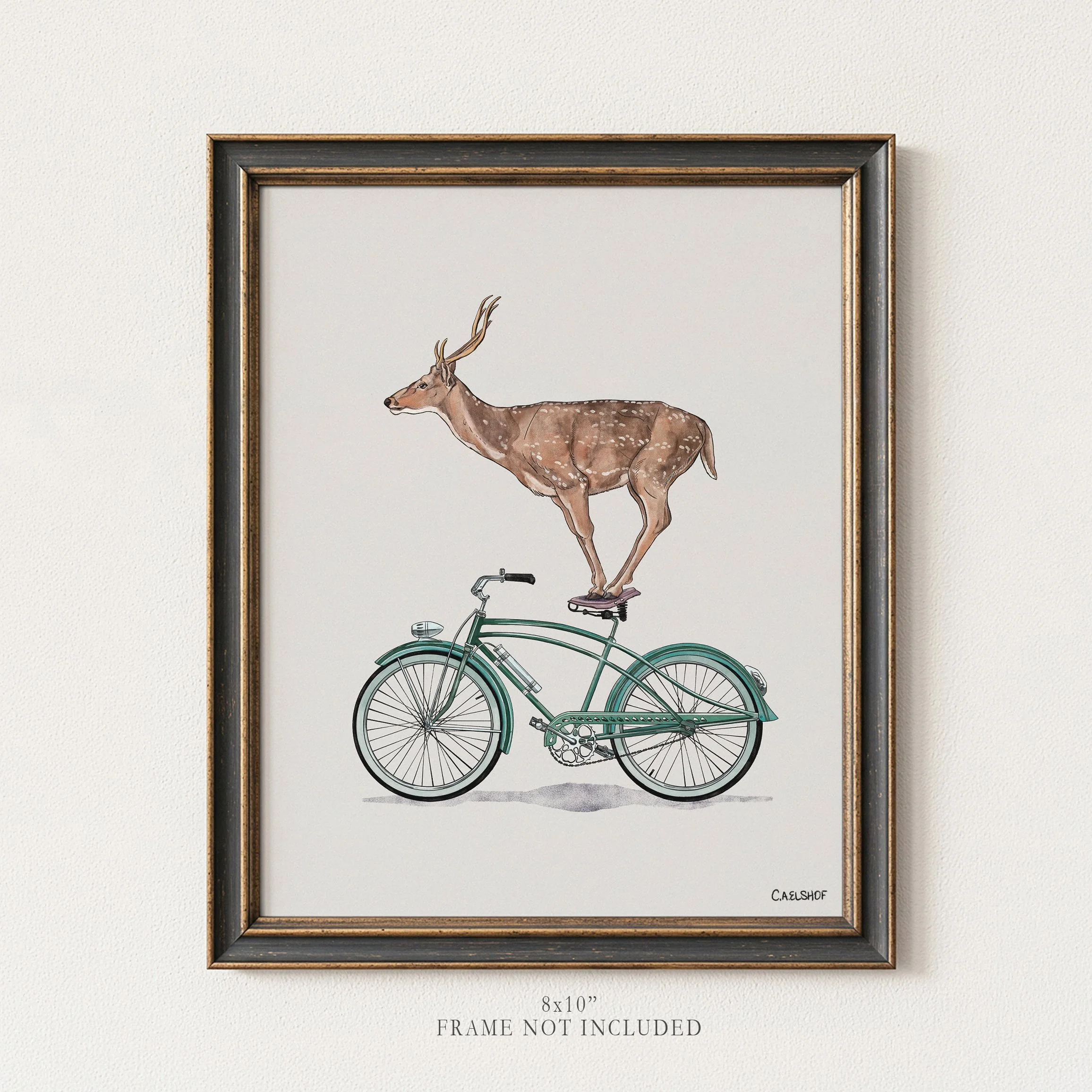 Deer On Bicycle