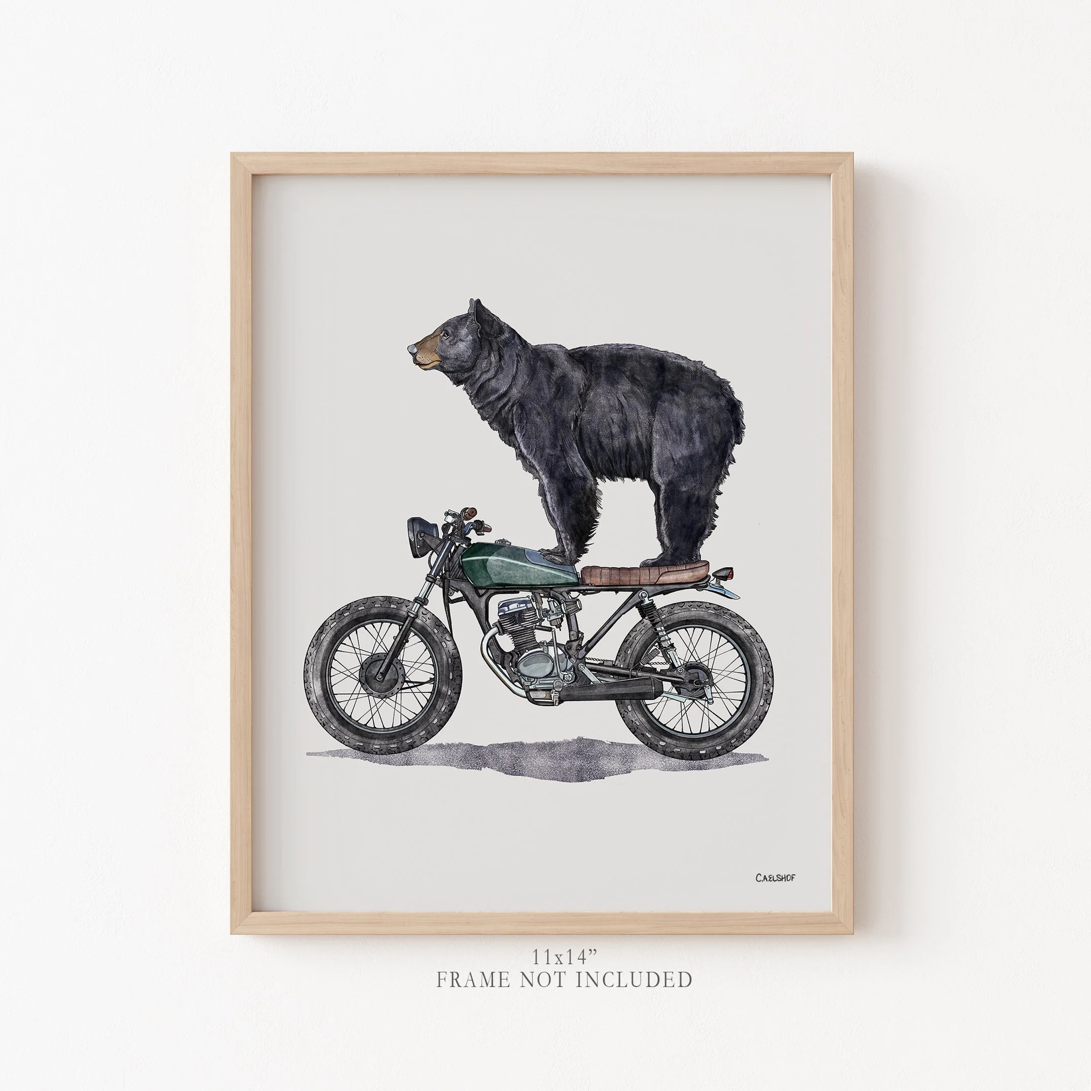 black_bear_on_motorcycle-11x14-framed.jpg