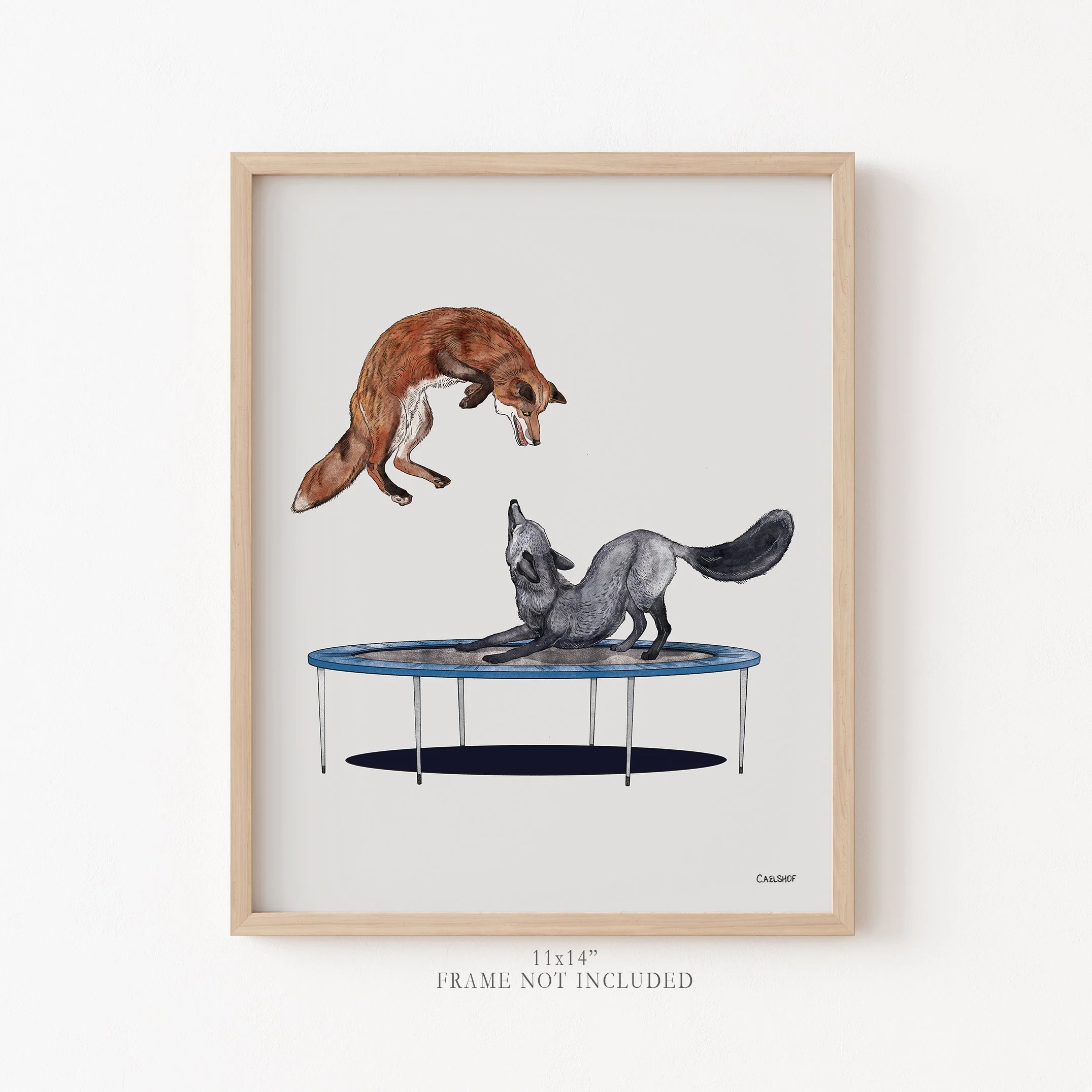 foxes_on_trampoline-11x14-framed.jpg