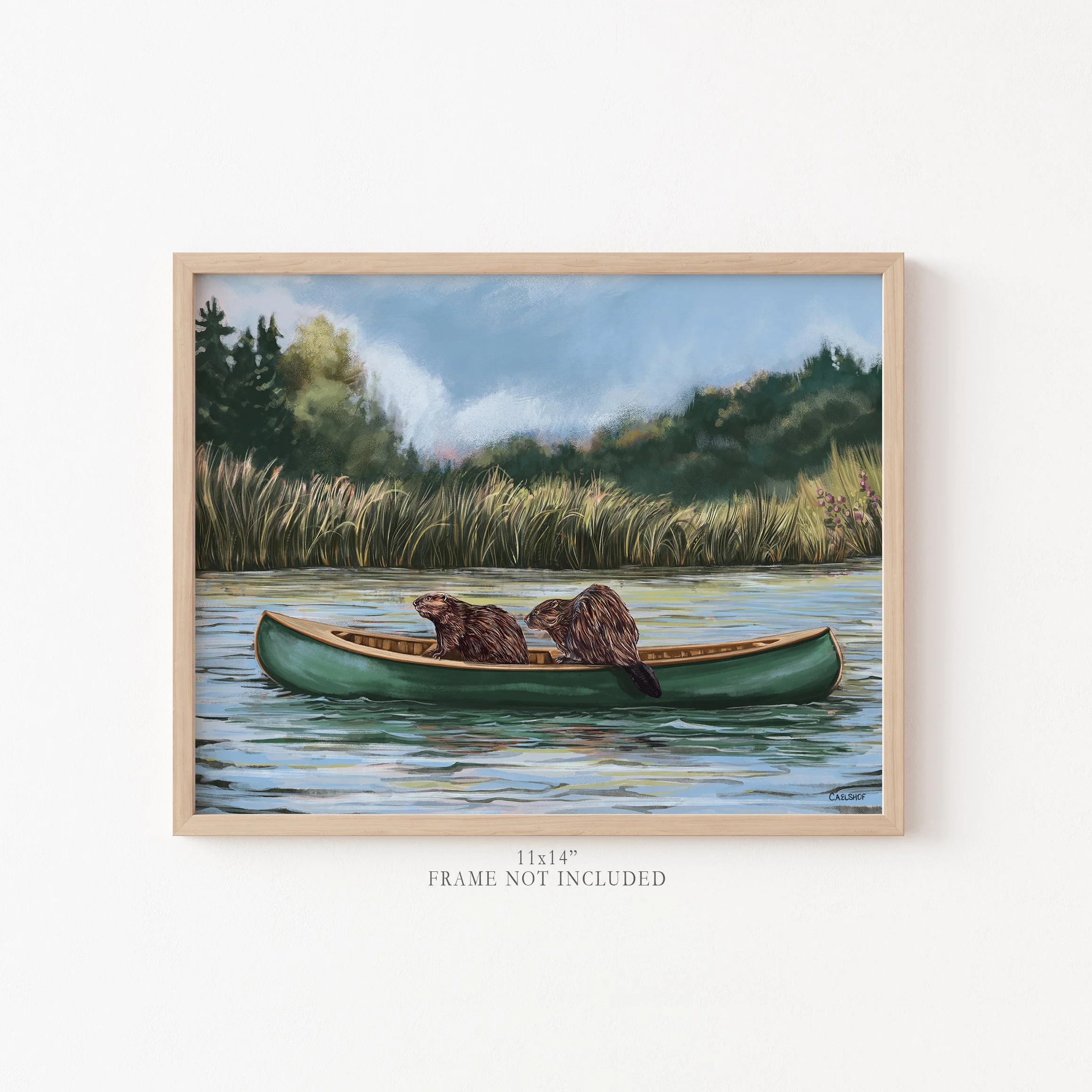 beavers_in_canoe-11x14-framed.jpg