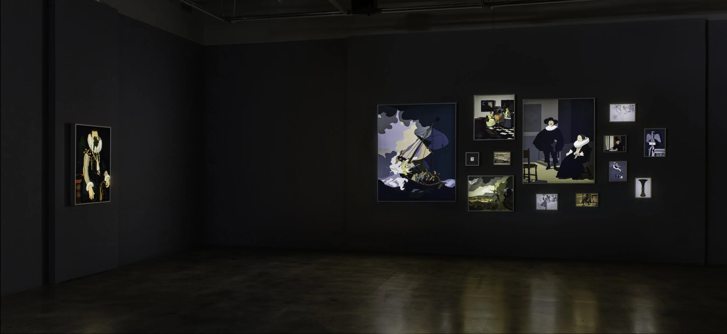 Kota Ezawa: The Crime of Art , Installation view at MCASB, Santa Barbara, 2018. Photo: Brian Forrest