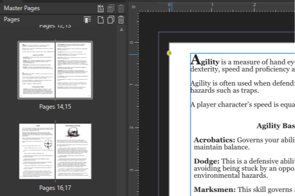 A screenshot of me working in affinity publisher on the booklet document