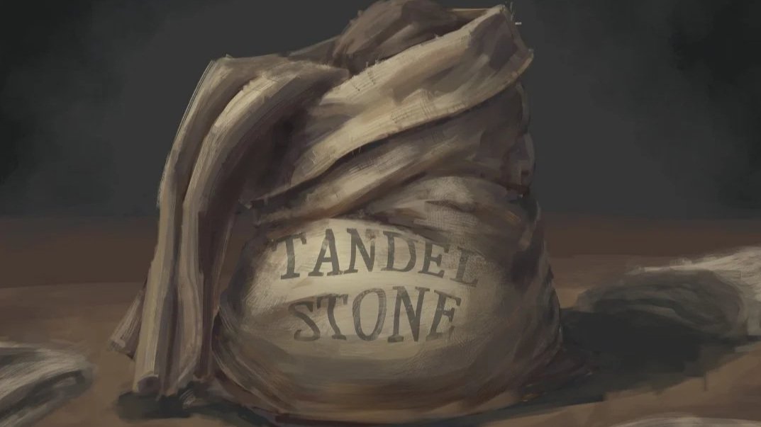 A digital painting of a cloth sack