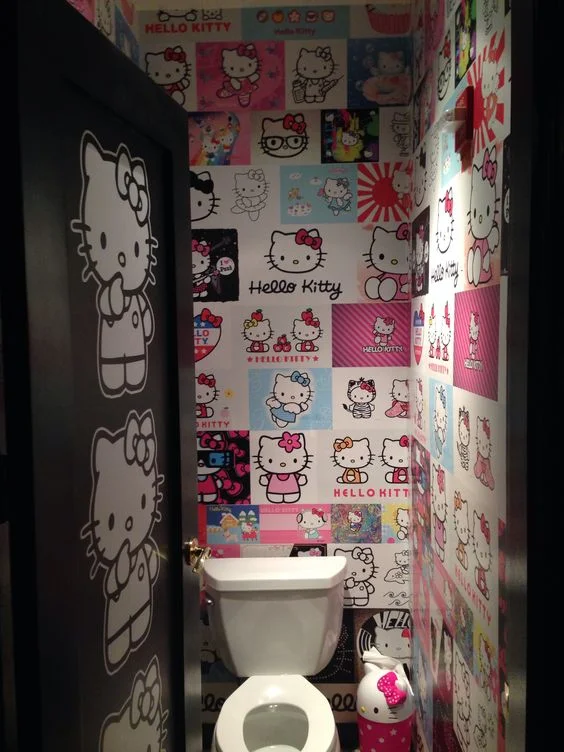 I like to imagine that there is a roll of pink toilet paper just out of sight. And yes, I know colored TP is very bad for one’s privates.