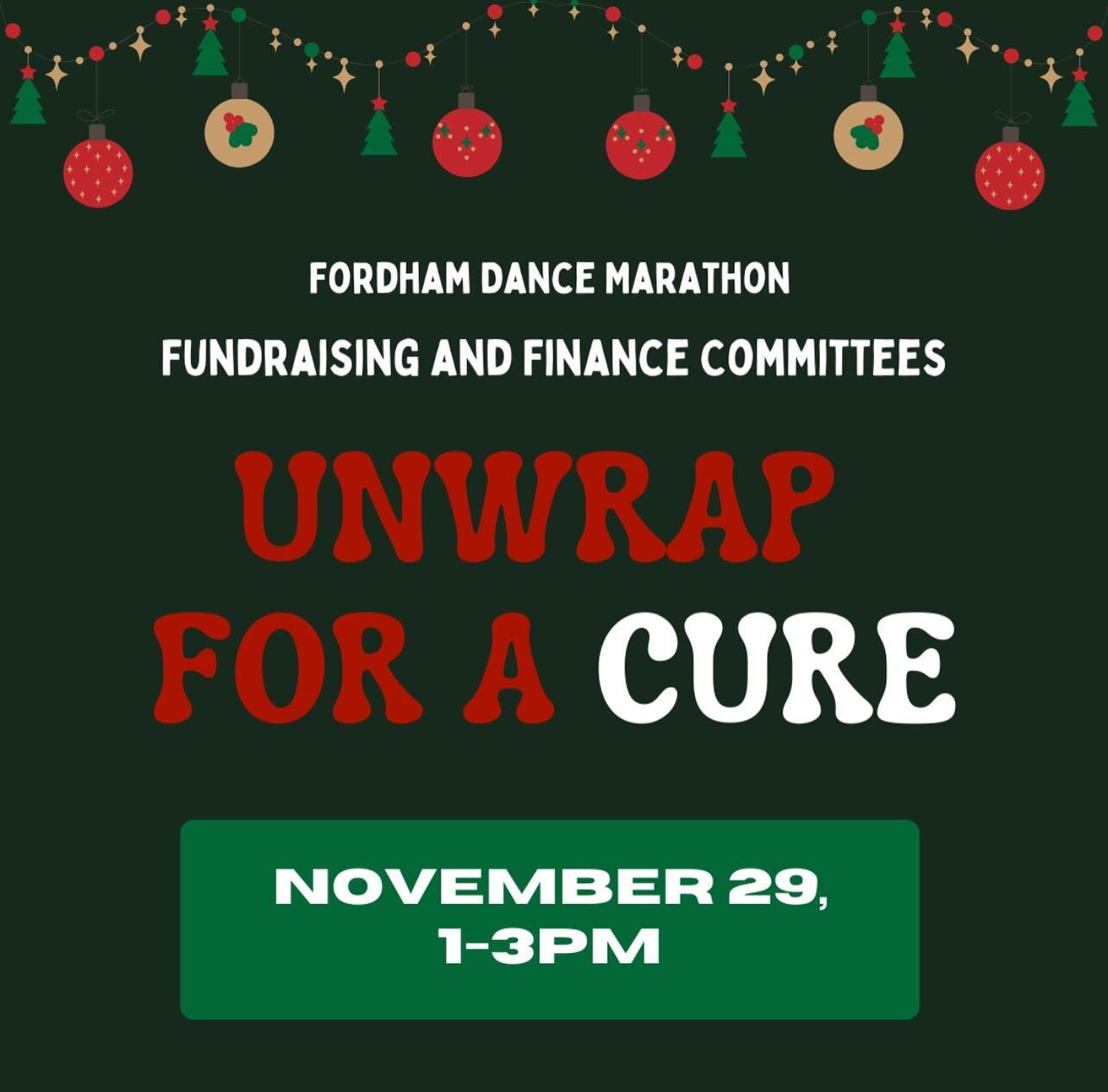 The Unwrap For A Cure fundraiser has begun! Come see us in Keating Steps and outside Mcshane to help support the @bepositivefdn 🎗️🐏❤️