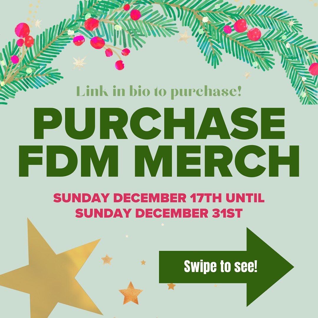 If you missed out on our original merch order don&rsquo;t worry!! Our storefront has been extended until 12/31!! Be sure to order at the link in our bio to get some of your own FDM merch today! 💛🕺
