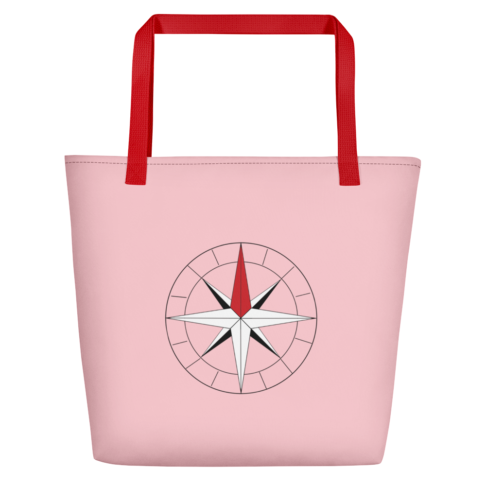 LLG Quote: Best. Mom. Ever. Beach Tote Bag w. Inside Pocket & Top Zipper w.  Message & Signature inside. w. Red or Black Handles — Ladies' Life Guide