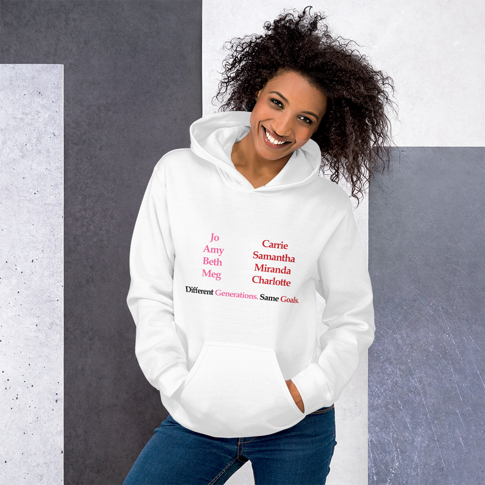LLG Quote: Generations/Goals. Unisex Black Heavy Blend Hoodie | Gildan 18500  3 Colors w. Logo. — Ladies' Life Guide