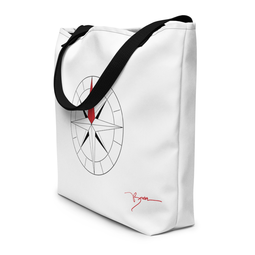 LLG Eco-Friendly Tote Bag - Compass Logo, Black & White