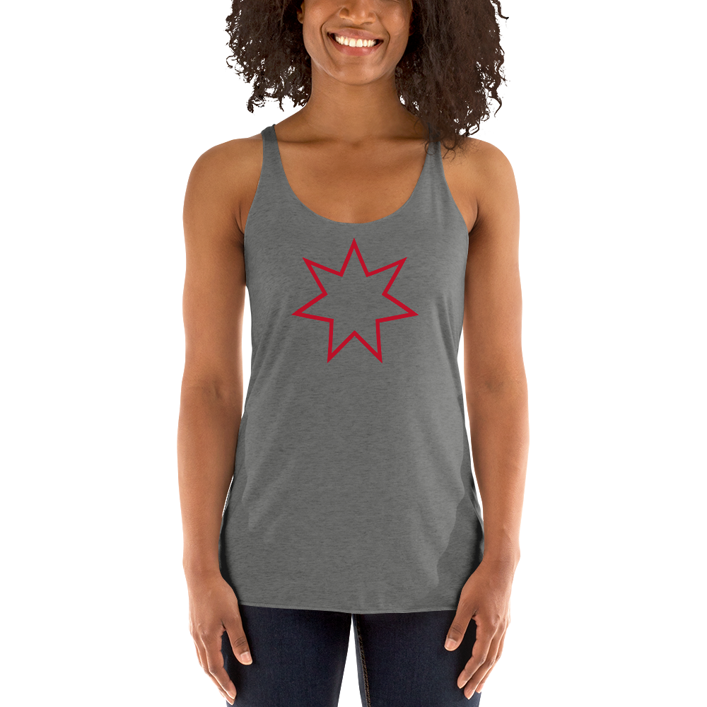 LLG Motto: 2 ART: Wire Flower AND Star. Woman's Racerback Tank Top