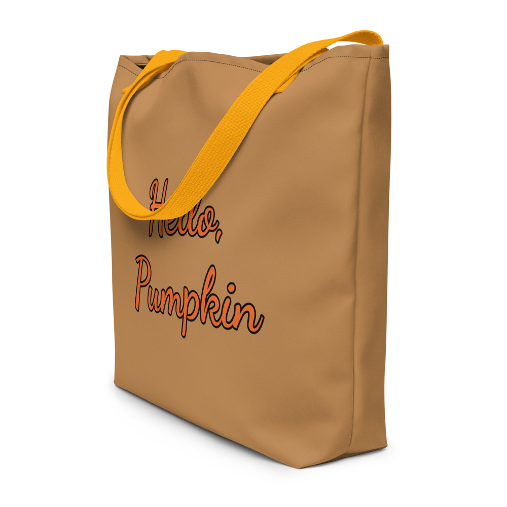 Yelloe Orange Printed Large Tote Bag