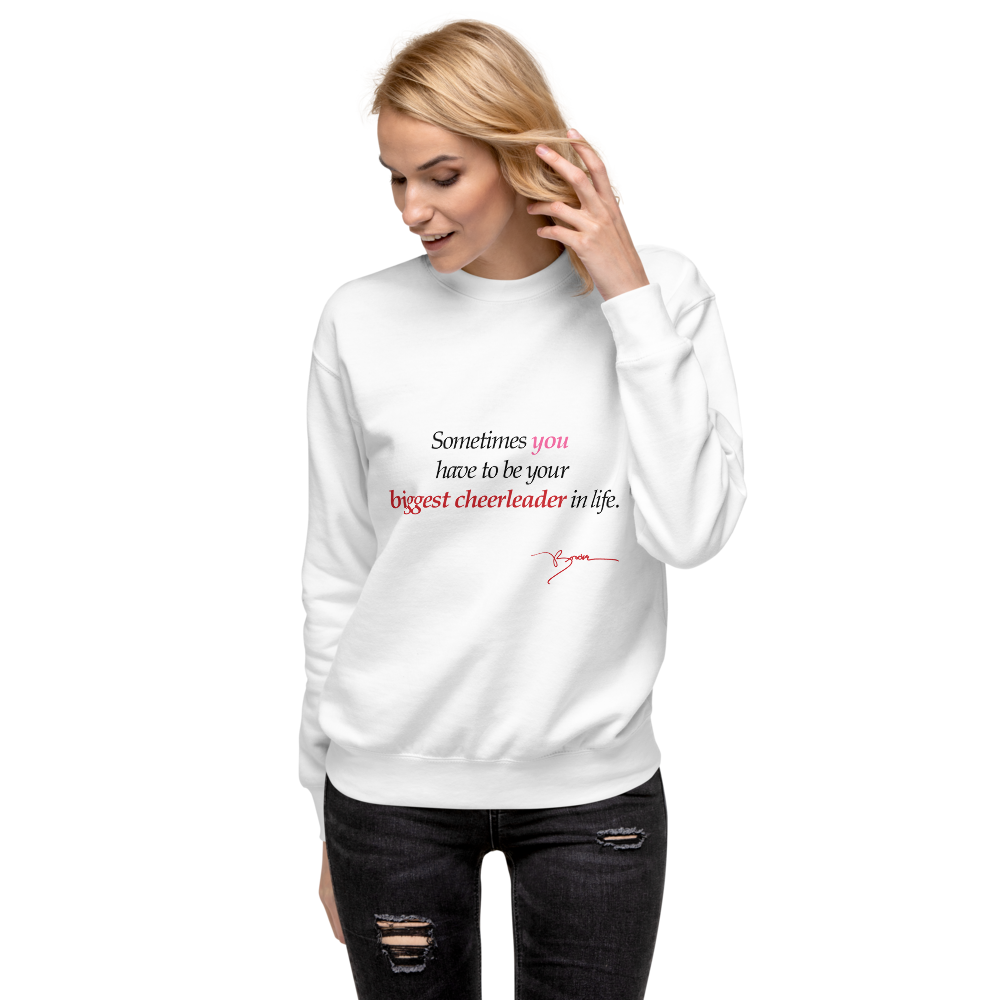 LLG Quote: Biggest Cheerleader. Unisex Premium Sweatshirt | Cotton Heritage M2480 | 8 Colors. w. Logo & Signature.