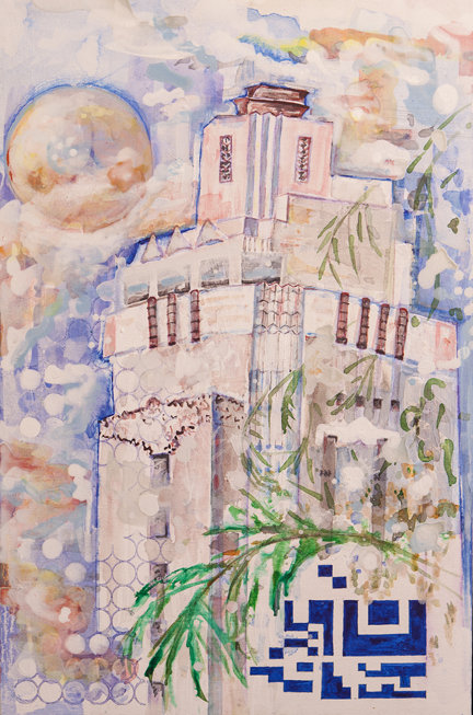 Sunset Tower Acrylic on Canvas 20” x 30”