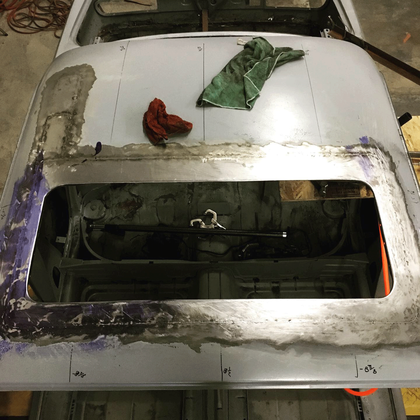 Weld the piece in, then smoothing, smoothing, smoothing.