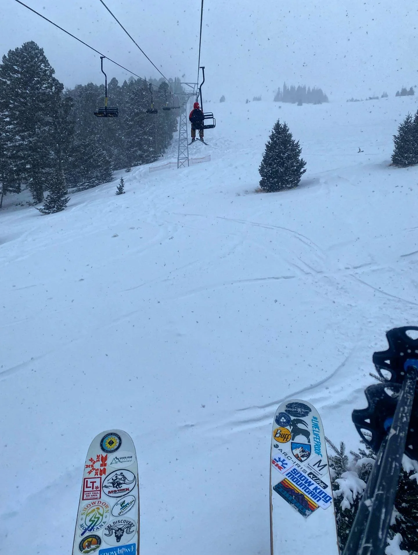Nice to be on skis in a snowstorm.  Been pretty much a non-existent experience this &ldquo;winter.&rdquo; Hoping for some powder soon!  #ski #skiing #stormskiing #skimontana #montana