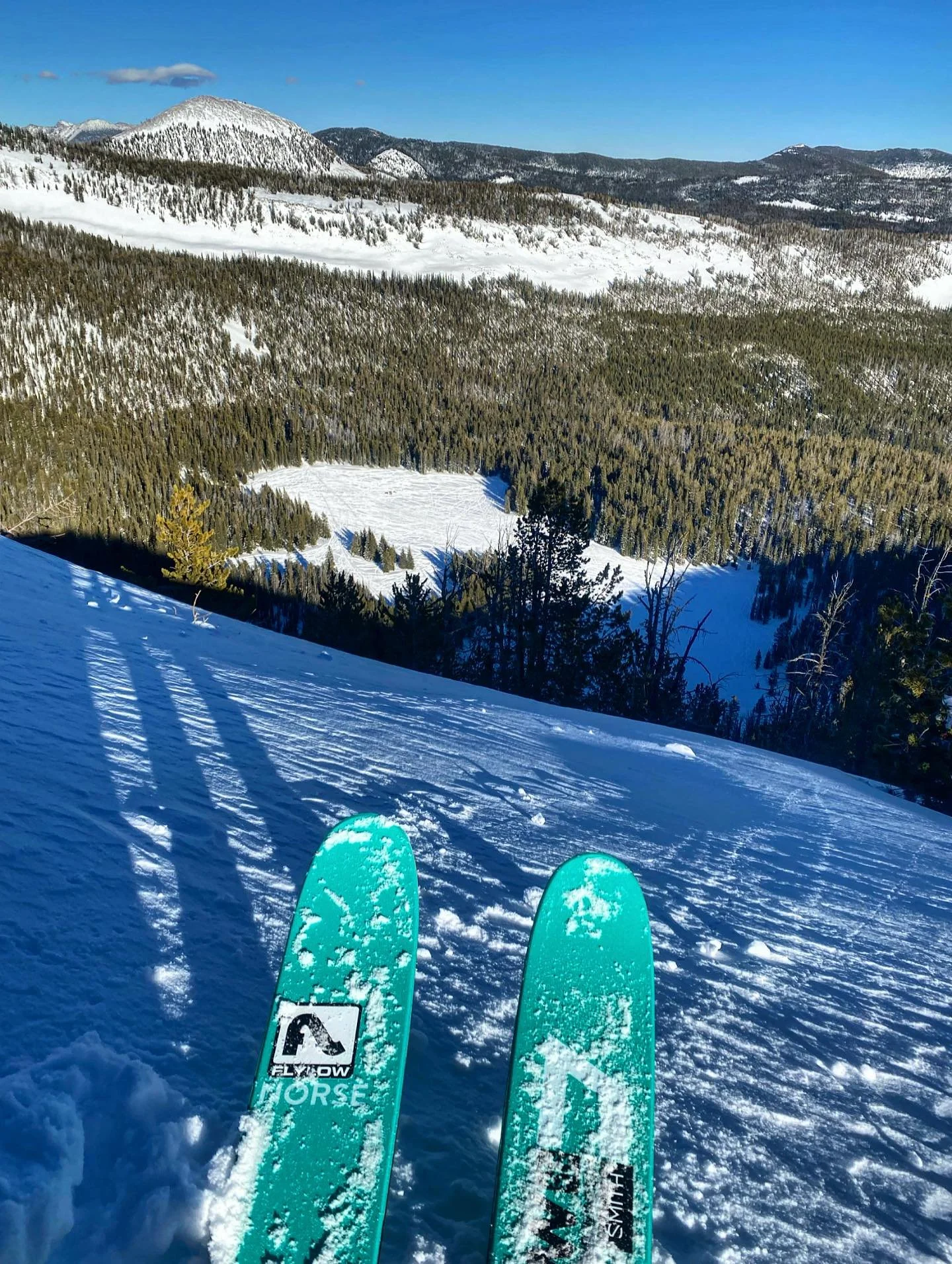 Getting ready to drop in on a gorgeous bluebird day this weekend.  So nice to finally get some actually good skiing this year! #ski #skiing #powderskiing #skitouring #montana