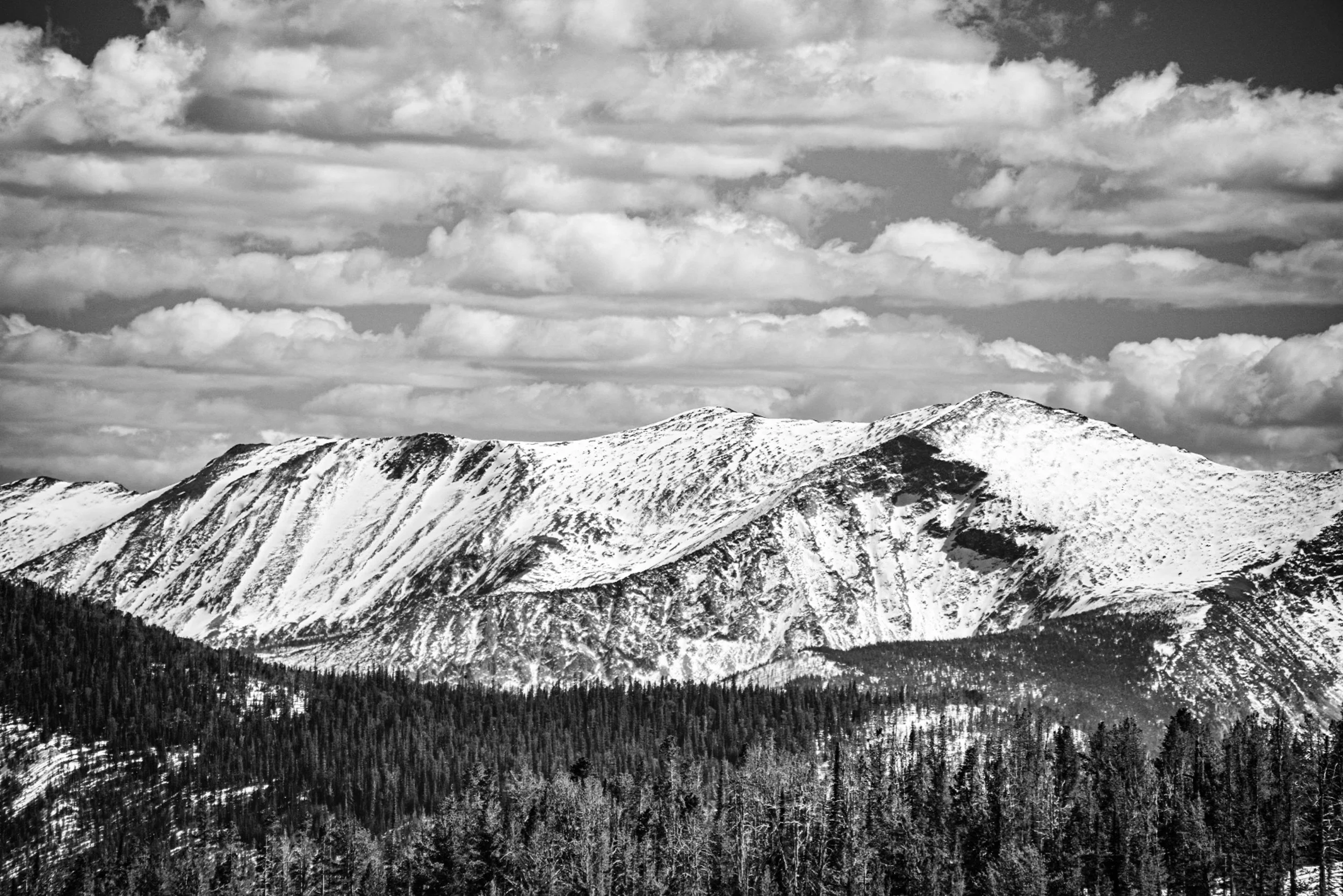 A simple moment in black and white as viewed from the cabin last week.  Enjoying summer in the valley, but missing time in the mountains!  #cabininthewoods #cabinlife #blackandwhite #mountains #landscape