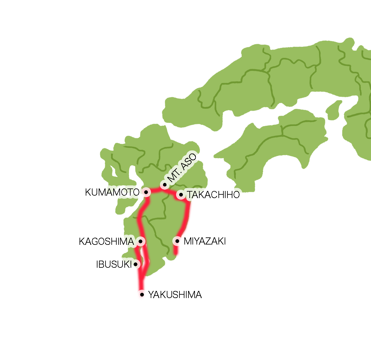 Kyushu Hideaways 2025 PacSet KYUHIDmap 