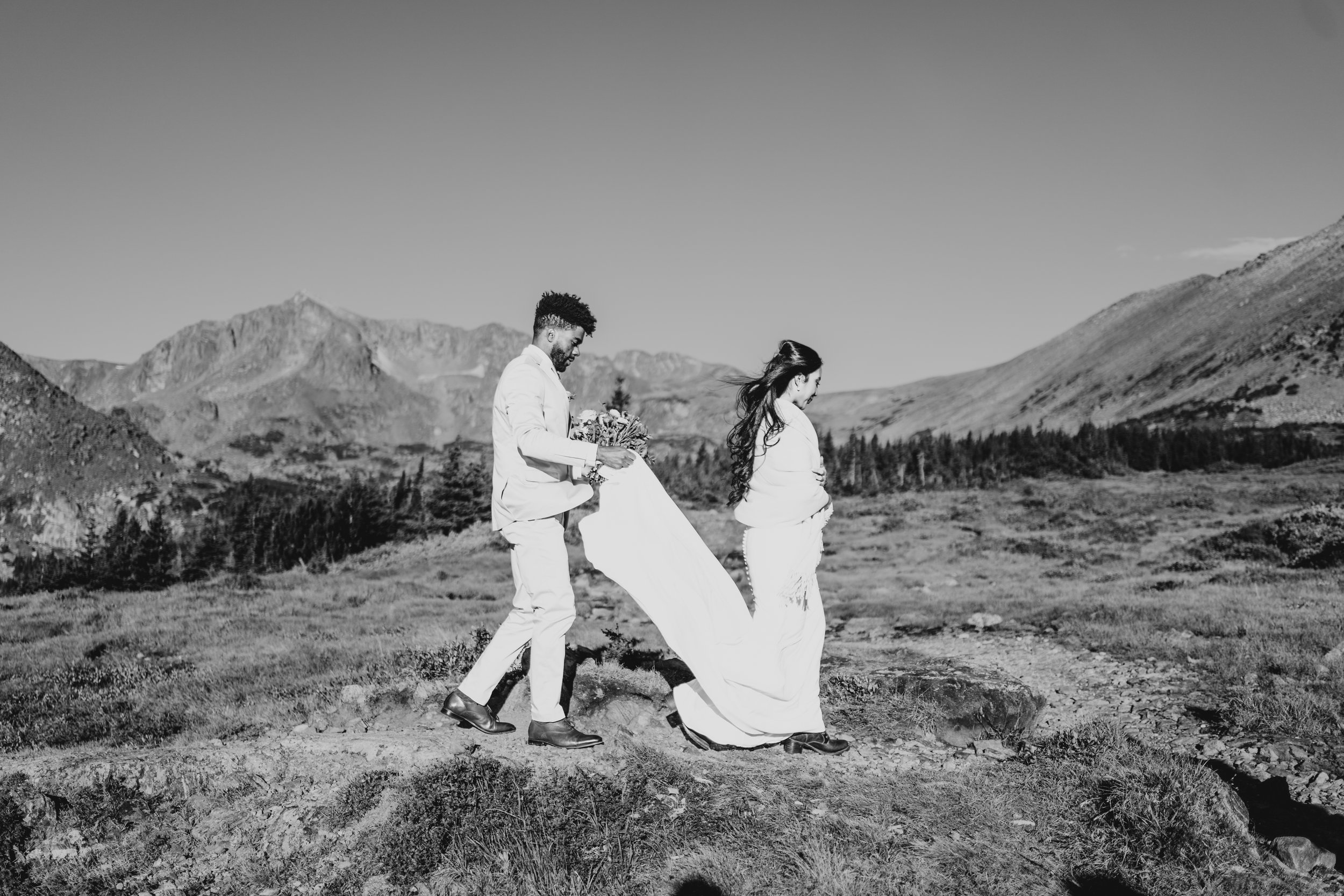 Jeneva and Leon - Indian Peaks - September 26 - Elopement - Black and White 3.jpg