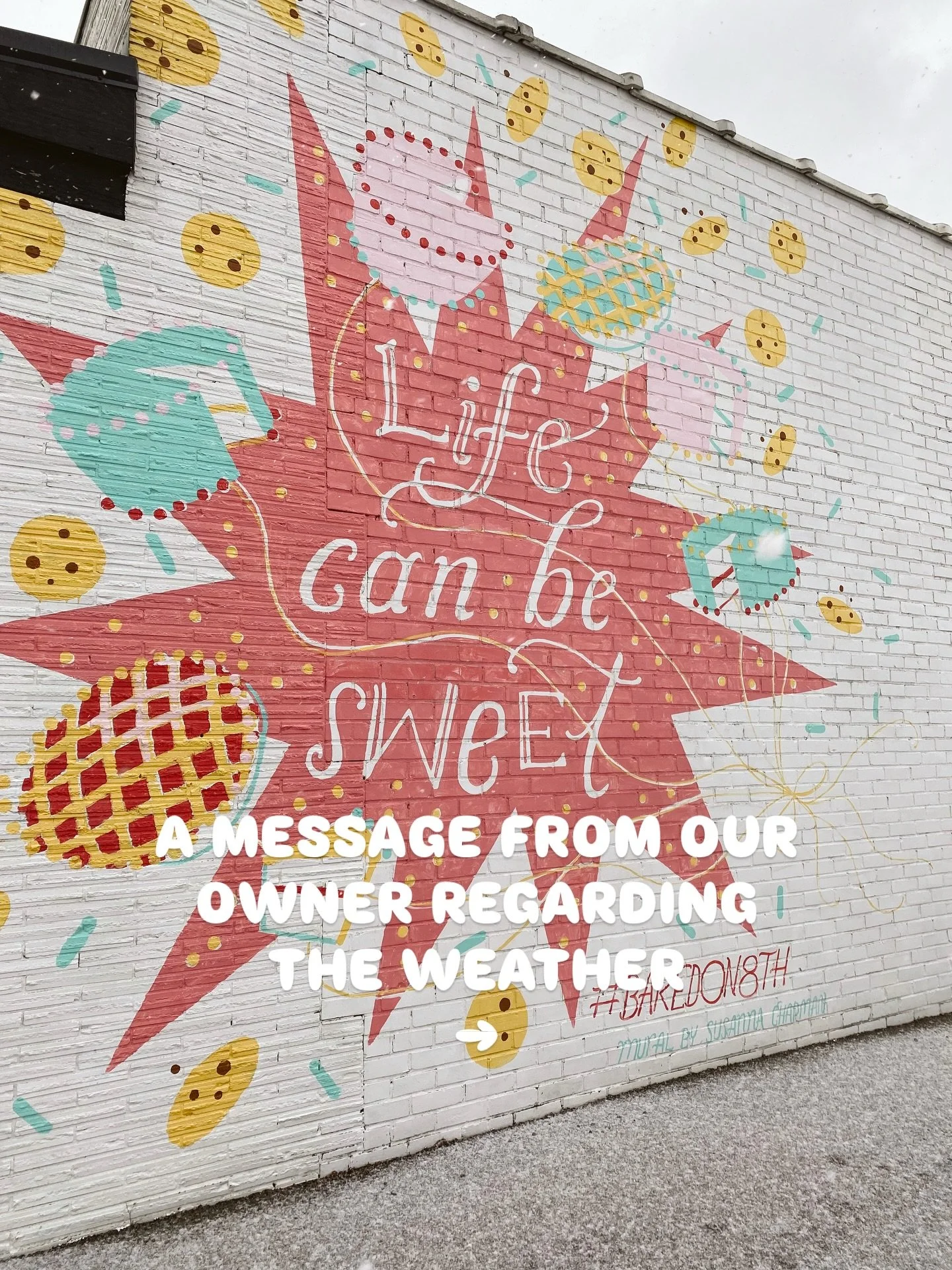 A message from our owner 🫶 We are still open normal hours today and tomorrow! Stay safe this weekend, friends!