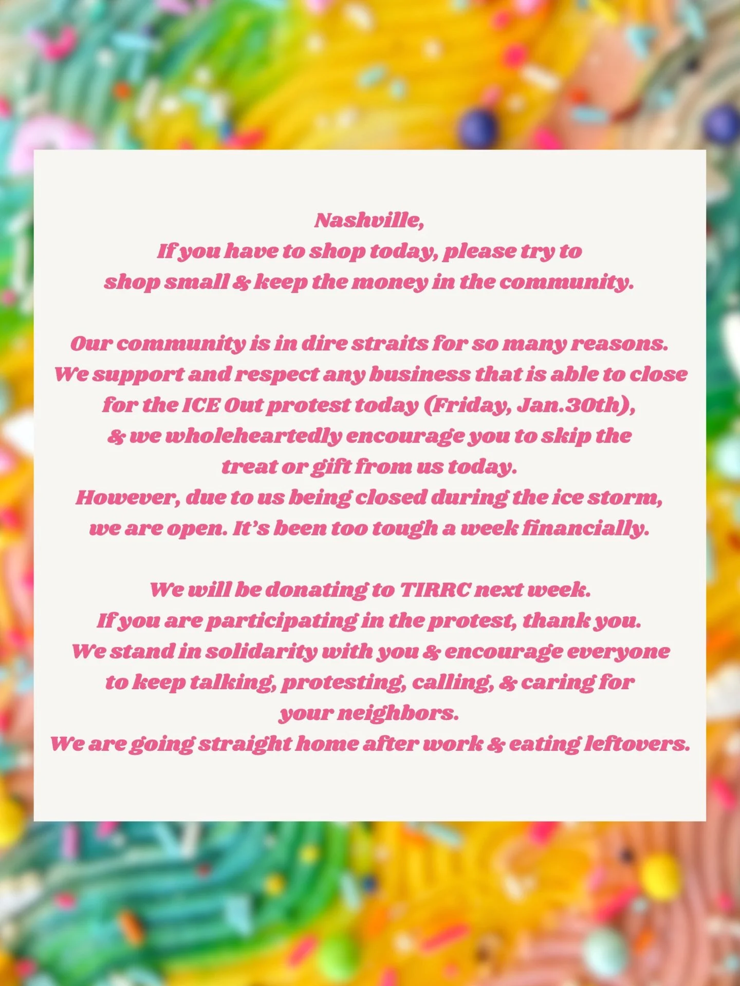 ABOLISH 🧊. If you need to shop, support small today. Please continue to take care of your neighbors &amp; keep protesting. Love you guys 🫶