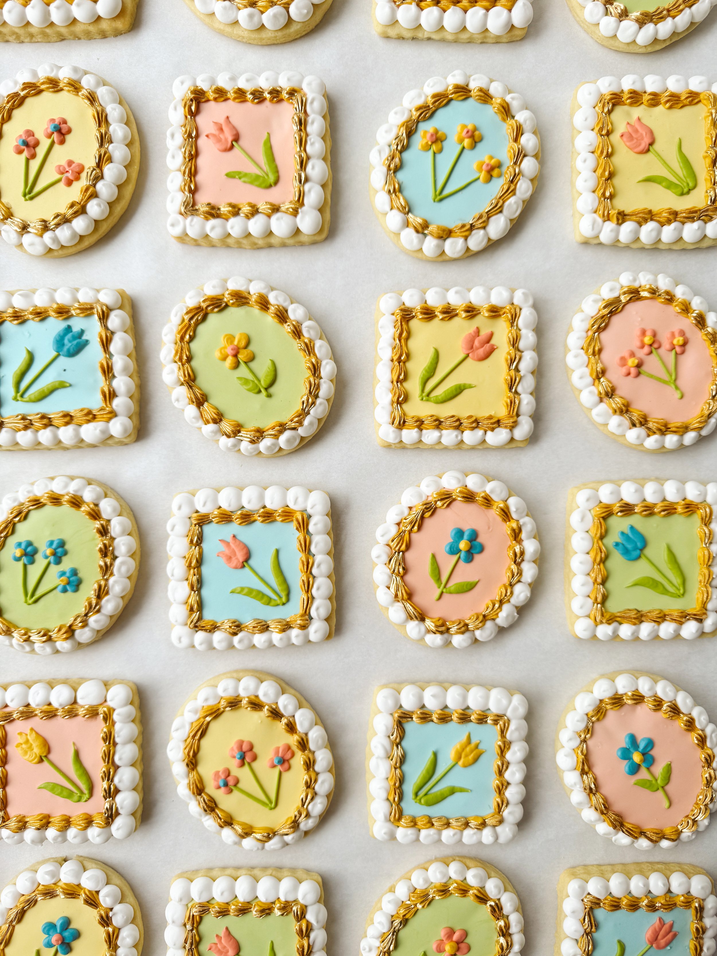 framed floral cookies.JPG