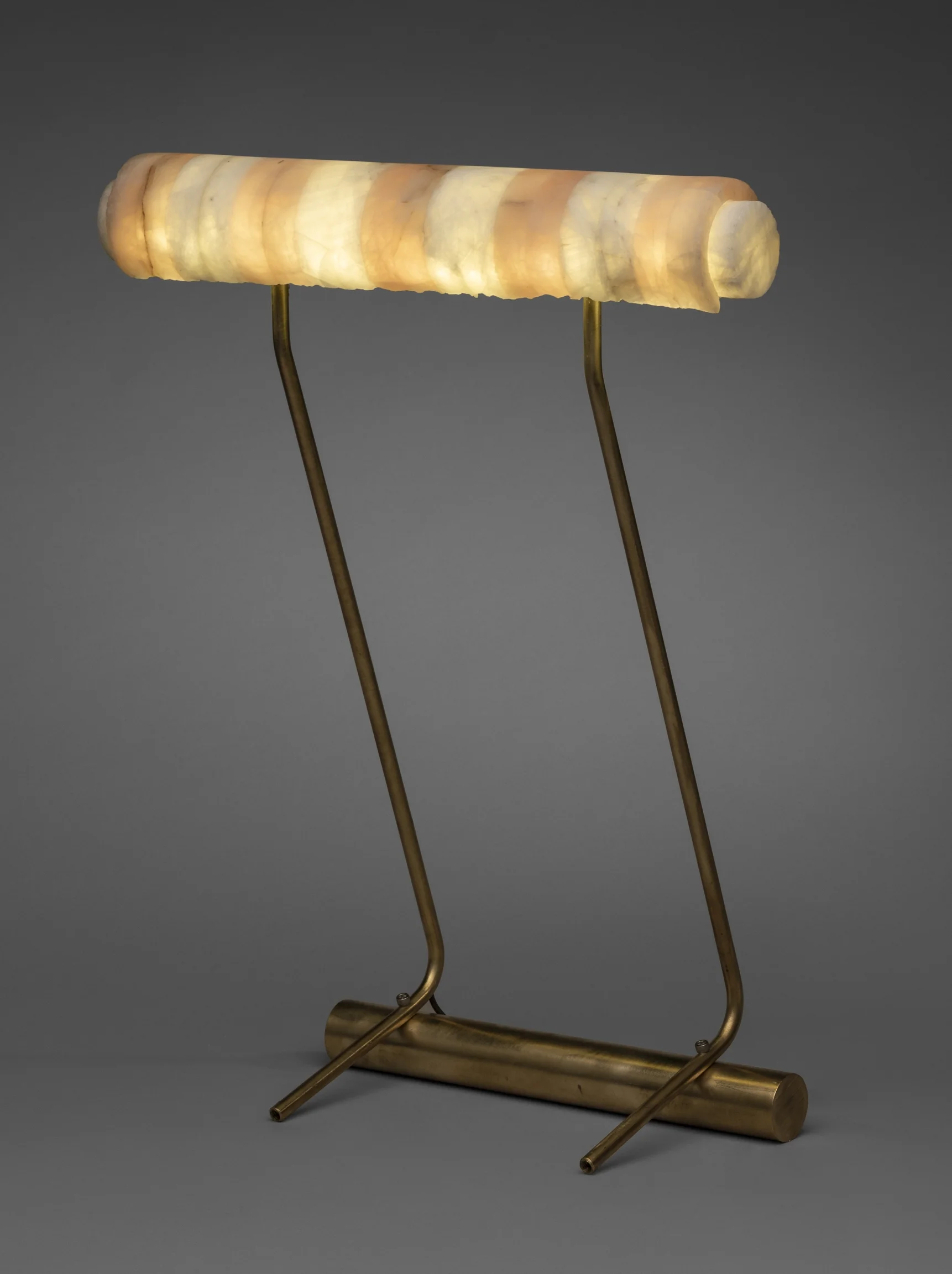 Horizontal #2 18” x 7” x 22” Quartzite, Brass
