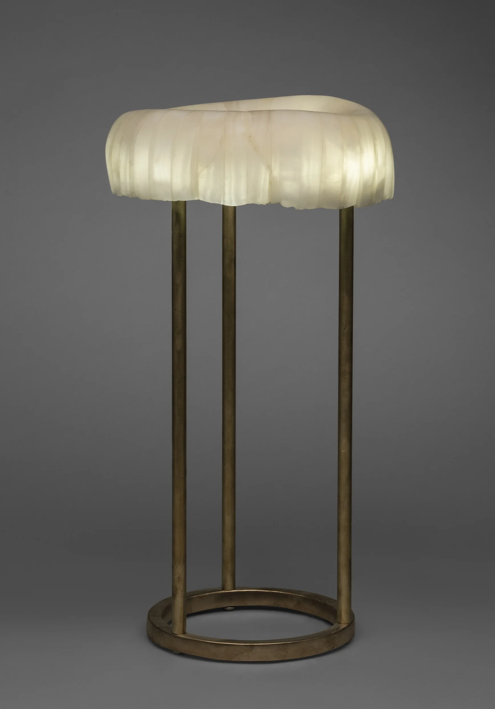 Shell #3 10” x 10” x 20” Calcite, Brass
