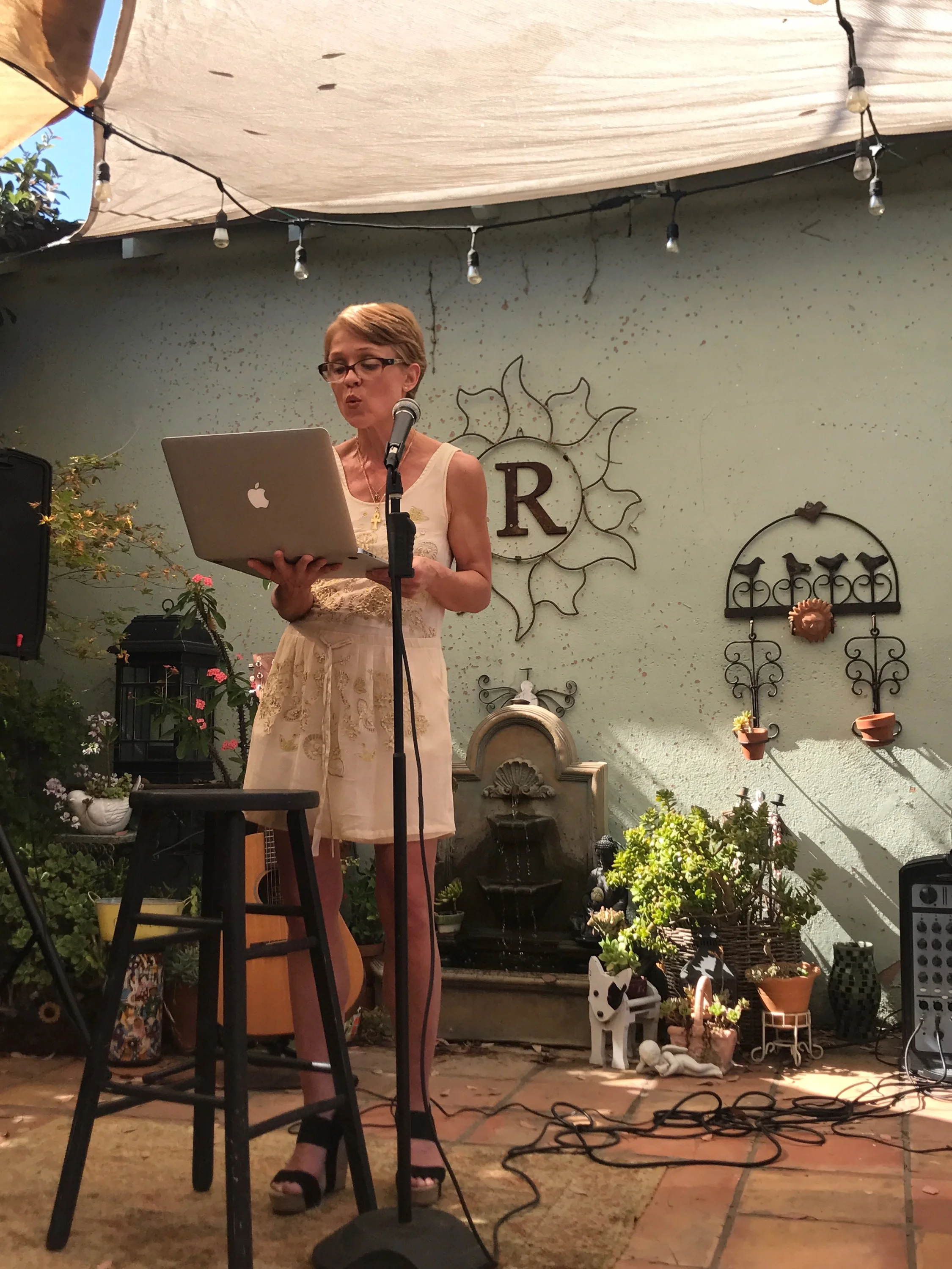 Reading at Side Door Salon on July 18, 2017.