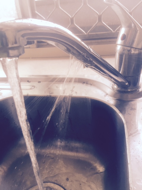 Burst water tap